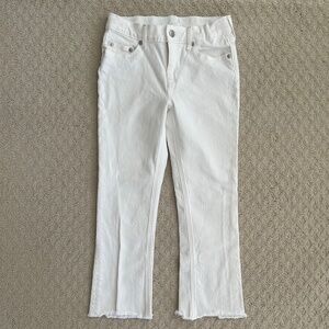 Crewcuts Denim Girls' Raw-Hem Demi-Boot Jean White 10 Cropped Casual Spring